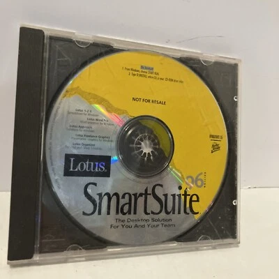 Lotus SMART SUITE '96 (1996) 1-2-3, Word Pro +3 / CD-ROM / PC (NOT FOR RESALE) - Image 1 of 4
