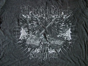 HARD ROCK CAFE New York NY Vintage Winged Guitar T Shirt Black - Picture 1 of 7
