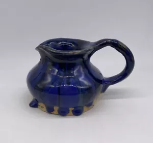 Vintage Handmade Pottery Drip Glaze Creamer Pitcher Mid Century Modern - Picture 1 of 7