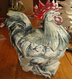 Barattolo biscotti gallo ceramica McCoy vintage anni '40 - 1956 chip e crazing - Foto 1 di 5