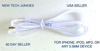 NTJ FLAT TUBE 3.5mm 立体声音频辅助电缆 适用于 iPod iphone 4 5S 6 plus — 第 1/4 张图片