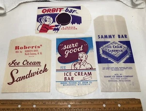Lot 4 Vntg 50's 60's NOS Ice Cream Confectionery Advertising Wrappers Wisconsin - Picture 1 of 9