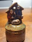 Porcelain Nativity Scene Holy Family and Tree with Star  Hinged Trinket Ring Box