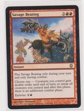 1x Savage Beating - Darksteel - MTG -Magic The Gathering NM English Red Rare x1
