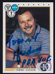 Tommy Hudson Signed 1990 Kingpins PBA Bowling Card #39 - PBA HOF Inscription - Picture 1 of 2
