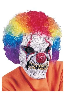 Clown Mask with Wig Costume Accessory - Picture 1 of 1