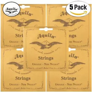 5-PACK Aquila 21U Nylgut Baritone Ukulele Strings - Low D With Wound D & G - Picture 1 of 1