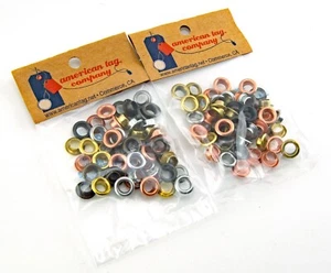 1/4" Craft Eyelets by American Tag Co Assorted Metallics Brass Copper Zinc 100pc - Picture 1 of 3
