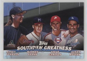 2001 Topps Combos Randy Johnson Warren Spahn Steve Carlton Sandy Koufax HOF