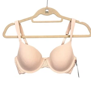 Felina Bra Women's Tan Wing Lace Adjustable Padded Molded Push Up Size 32D NWT - Picture 1 of 9
