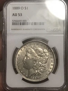 1889 o Morgan Silver Dollar NGC AU 53 Vam 1A “ Reverse E Clash “ Rare - Picture 1 of 16