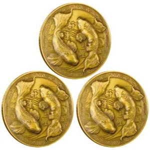 Koi Fish Lucky Coin Lottery Tickets Scratcher Tool Prosperity Good Fortune 3PCS - Picture 1 of 6
