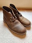 Clarks Boots Ankle Chukka Desert Mens 12 Brown Leather Lace Up Shoes 15522 EUC