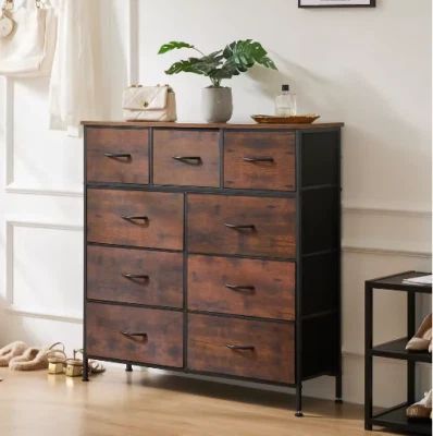 Комод JHK для спальни с 9 тканевыми ящиками для хранения гардероб - Изображение 1 из 4