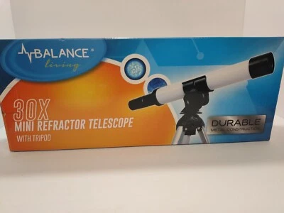 Balance Living Mini Refractor Telescope 30mm/30 X W Tripod 9.5" No Tools Require - Image 1 of 2