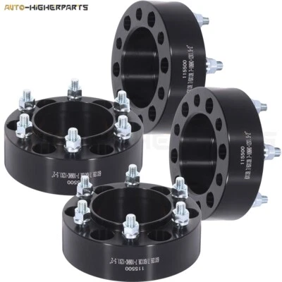 For 1995-2023 Toyota Tacoma 4 Pcs 2" Black Wheel Spacers 6x5.5 to 6x5.5 12x1.5 - Image 1 of 4