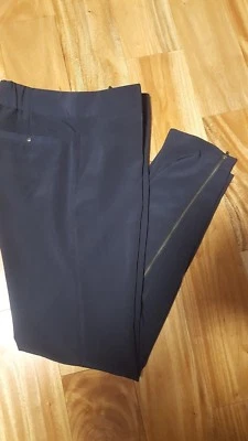 Forenza 100% Poli Seda Look Azul Marino Cremallera Pierna Vestido Pantalones Talla 6 Nuevo Con Etiquetas Foto 1 de 4