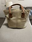 Tan And Brown  Canvas Fossil Bag Small