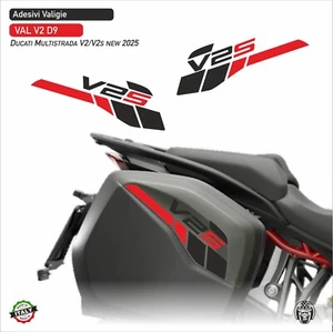 Kit Adesivi Valigie Ducati Multistrada V2 V2s kit Rosso e Nero VAL V2 D9 - Picture 1 of 1