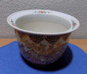 Asiatische Pflanzvögel Blumenmuster Keramik geprägte Farbe erhöhte Punkte Satsuma-Stil - Bild 1 von 12