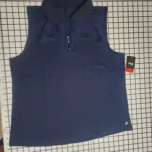 Womens Navy Fila Sleeveless Golf Polo Sz XL NWT - Picture 1 of 5