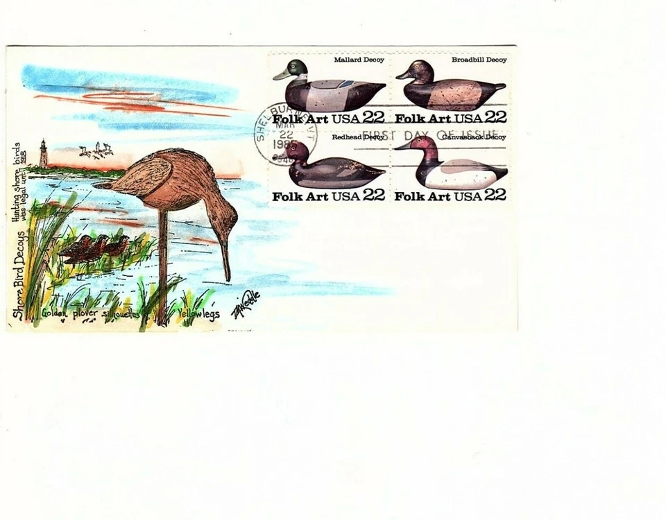 #2141 FDC 3/22/1985 SHELBURNE, VT HAND PAINTED BY T MICHAEL WEDDLE  (mb17 - Image 1 of 1