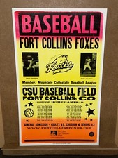Fort Collins Foxes Baseball CSU Field Home Game Sch 2006 HATCH SHOW PRINT POSTER