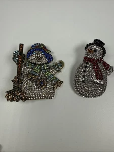 Spille pupazzo di neve pavè strass, Natale lotto di 2 - Foto 1 di 8