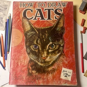 Vintage -How To Draw Cats- By Walter Foster Art Book - Picture 1 of 10
