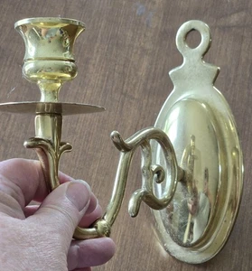 Vintage Messing einarmiger Wandleuchter konisch Kerzenhalter Kolonial - Bild 1 von 7