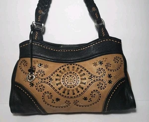 BRIGHTON MONTANA MONTREAL HANDTASCHE MIT PEITSCHENSTICH SONNENUHR SOHO BOHO HOBO  - Bild 1 von 12