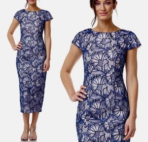 JS COLLECTIONS LENA CAP SLEEVE TEA LENGTH DRESS Sz 2 NWT Retail: $238 - Picture 1 of 8