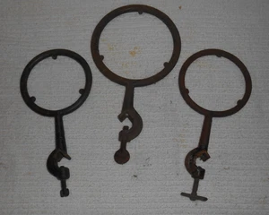 Vintage Lab Stand Components Clamps Steel Ring Iron Chem - Lot of 3 - Picture 1 of 4