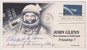 AUTOGRAPHED by DESIGNER JOHN GLENN PROJECT MERCURY Stamp Colton 1193 FDC C9706 - Picture 1 of 1
