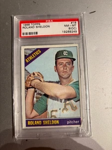 1966 TOPPS #18 ROLAND SHELDON KANSAS CITY ATHLETICS BASEBALL CARD NM/MT 8(OC) - Picture 1 of 5