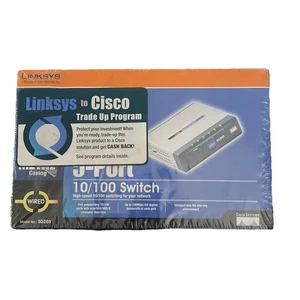 CISCO Linksys SD205 5-Port 10/100 Network Switch w/ Power Supply. New & Sealed - Picture 1 of 6
