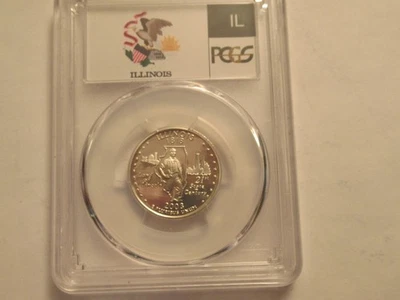 2003 S US Mint State Proof Silver Quarter, Illinois, PCGS PR69 DCAM - Image 1 of 4