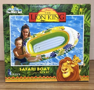 NEW Vintage Intex Wet Set Inflatable Safari Boat 52"x31" Disneys The Lion King   - Image 1 of 4