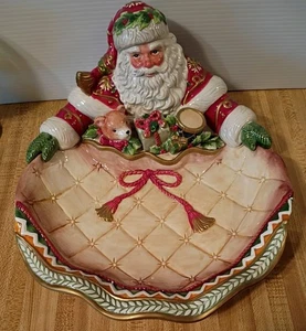Fitz and Floyd Christmas Winter Holiday Santa Server Tray NIB - Picture 1 of 13