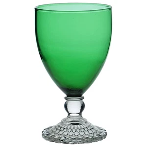 Anchor Hocking Bubble Foot Green Water Goblet 5681 - Picture 1 of 1