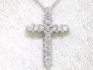 Brillant Anhänger Kreuz 417 Weißgold 10Kt  16 Brillanten total 0,25ct Wesselton - Bild 1 von 6