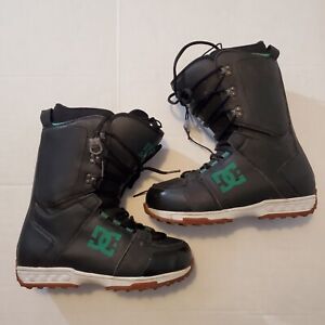RARE DC Shoes ROGAN 2010 SNOWBOARDING BOOTS Sz 10 Men's Black Forest Green Gum