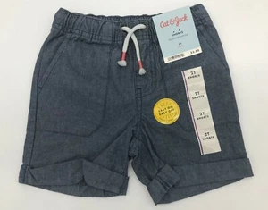 Cat & Jack Toddler Boys Blue Denim Flexible Drawstring Pull-on Shorts Size 2T NW - Picture 1 of 4