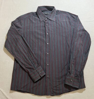 Zenga Shirt Mens XL Black Striped Button Up Long Sleeve Adult. - Image 1 of 4