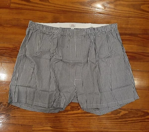 Vintage GITMAN BROS Navy Blue/White Check 100% Cotton Boxer Shorts Sz. 58 (5XL) - Picture 1 of 9