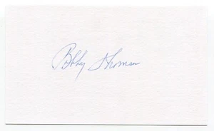 Bobby Thomson Signed 3x5 Index Card Autograph Baseball MLB 1951 New York Giants - Picture 1 of 2