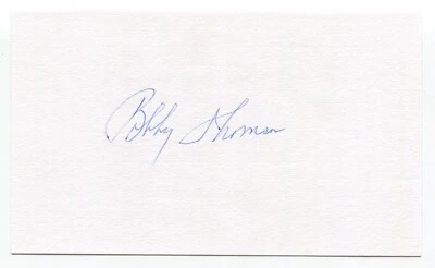 Bobby Thomson Signed 3x5 Index Card Autograph Baseball MLB 1951 New York Giants - Image 1 of 2