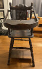 Vintage Reproduction 20” Wooden Doll Baby High Chair Tray - Retro Look Spindles