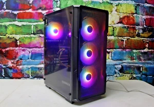 Custom Black Gaming Desktop PC Intel Core i7 3.40 Quad 32 GB SSD Nvidia RTX 4060 - Picture 1 of 8