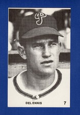 World War 2 Guam: #7 DEL ENNIS, Phillies | 1975 TCMA postcard size card B